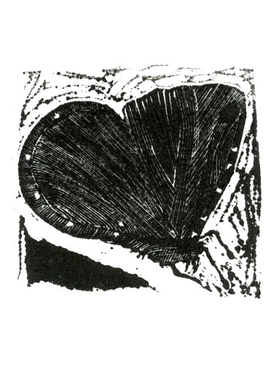 Dark Moth, 2013 (puukaiverrus paperille) tekijältä Bella Larsson